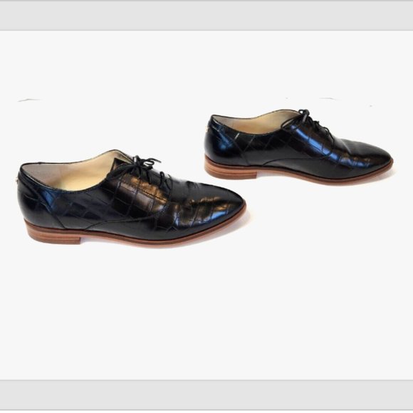 Cole Haan Grand Series 360 Oxford Croc Embossed Leather Shoes - Picture 2 of 16